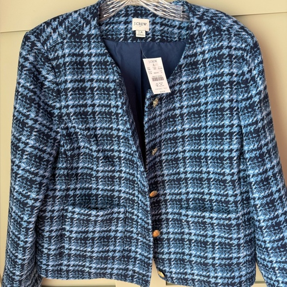 NWT Blue Houndstooth Jacket SZ 14 - Picture 9 of 14